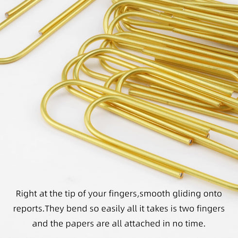 4 Inch Large Paper Clips 35 Pcs Brightly Colored Gold Vinyl Coated Rust Resistant Smooth Finish Large Jumbo Paperclips for Office School Documents...