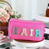 Hillban 4 Pack Chenille Letter Bag Makeup Bag Preppy Skincare Bag Nylon Cosmetic Pouch Zipper Waterproof Organizer Makeup Travel Bag Set for Teen ...