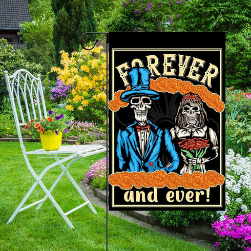 Day of the Dead Garden Flag Outdoor Vertical Double Sided Dia de Los Muertos Yard Signs with Stakes and Lawn Decorations Flower Suger Skull Hangin...
