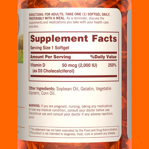 Sundown Vitamin D3 2000 IU Softgels, Supports Bone, Teeth, and Immune Health, 350 Count...