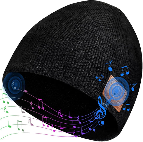 Bluetooth Beanie for Men, Bluetooth Hat Beanie with Headphones, Winter Knit Music Hat Beanie, Things for Men, Xmas Gifts for Men Women Dad Husband...