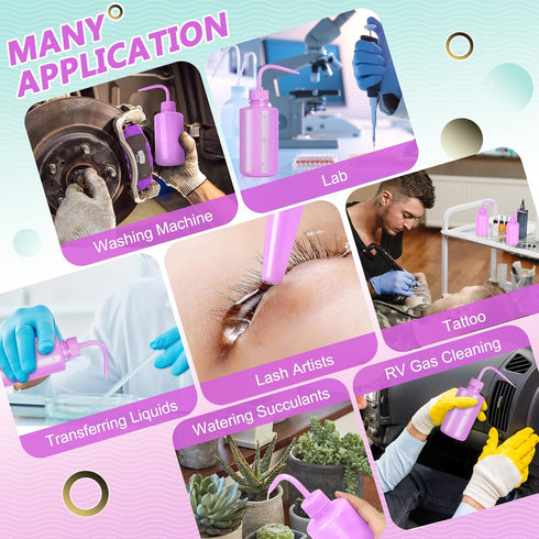 250ML Premium Tattoo Bottle for Extensions, 8oz Tattoo Squeeze Bottle No Need to Squeeze Hard, Easy to Carry Eyelash Bottle Rinse for Eyelashes, C...