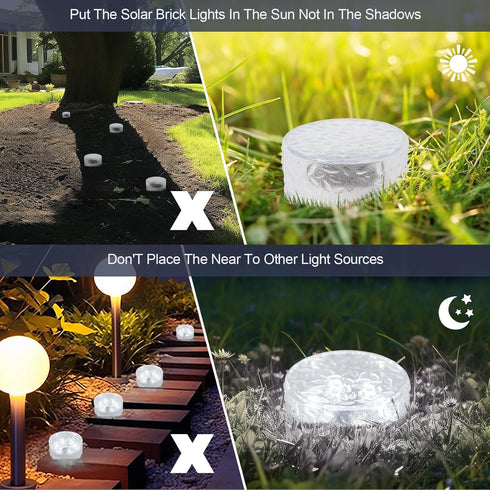 Solar Brick Lights-Outdoor Solar Lights for Yard-Solar Brick Landscape Path Light 2 Pack LED Light Brick Garden Decor for Pathway Patio Walkway Ba...