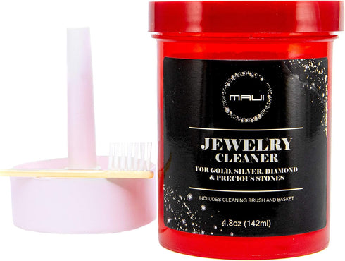 Maui Liquid Jewelry Cleaner Solution for Gold, Silver, Diamond. Safety Solution Comes with a Basket and Brushes for Extra Cleaning. NOT Guaranteed...