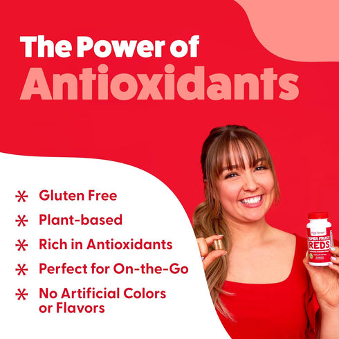 Feel Great Vitamins Superfruit Reds – Antioxidant Superfood with Polyphenols for Anti-Aging & Immune Support – Acai, Mangosteen, Pomegranate, Blue...