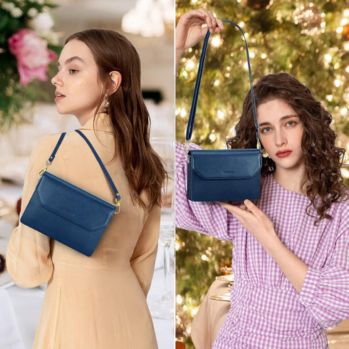 nuoku Purse Small Clutch for Women, Evening Wristlet Handbag, Cute Wallet PU Leather Crossbody...