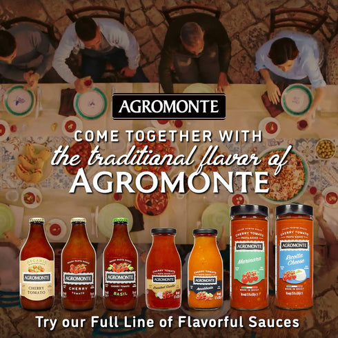Agromonte Authentic Italian Cherry Tomato Pasta Sauce (Classic)- Taste of Italy Gourmet Foodie and Chef Gift - Ready to Use, Certified Kosher, Glu...