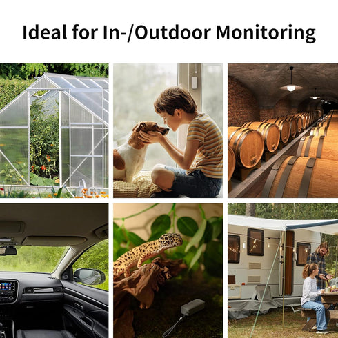 SwitchBot IP65 Indoor Outdoor Hygrometer Thermometer Wireless, 394ft Bluetooth Range, Refrigerator Thermometer, Dewpoint/VPD/Absolute Humidity Sen...