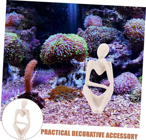 Aquarium Decorations Shelf Decor Living Room Thinker Statue Elegant Thinker Figure Abstract Thinker Decor Thinker Figurines Thinker Statues Home D...