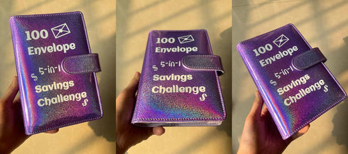 100 Envelope Challenge Binder,2024 Exclusive 52 Weeks / 100 Days 5050 Money Savings Challenges Notebook,5-in-1 Budget Planner, Budget Notebook Bin...