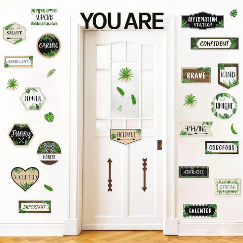 Bulletin Board Decoration Plant Farmhouse Welcome Bulletin Board Decor Set Postive Inspirational Motivational Cutouts Posters Kit Classroom School...