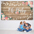 Rustic Wood Baby Shower Backdrop Banner Oh Baby Floral Baby Shower Decorations Background for Girls and Boys Wood Floor Flower Wall Newborn Birthd...