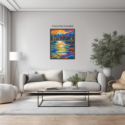 Posterizer 1 pcs- sea and beach themed oil painting style print 4-Landscape & Nature Art-Floral Botanical Art- Decor for Home & Office- unframed w...