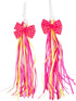 Bike Handlebar Streamers (2 pk) -Girls Bicycle Scooter Bow Design- Easy Attachment to Cycle's Handlebars & Fits Most Bikes -Cute Pink and Yellow -...