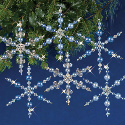 Solid Oak NC004 Kit Beaded Ornament Snowflakes Crystal/Black...