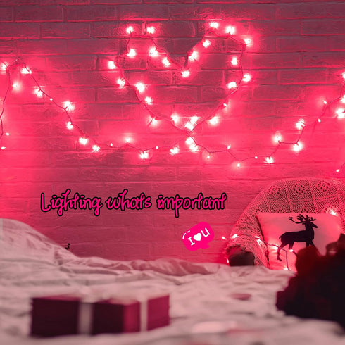 Christmas Pink Mini String Lights - 100 Count 25 Feet Detachable Incandescent Bulb Waterproof Fairy Lights Plug in for Indoor Outdoor Party Patio ...