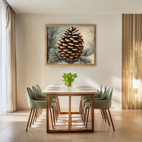 Posterizer 1 pcs-pinecones in snowey winter nature 5-Holiday Poster Collection-Landscape & Nature Art-Living Room Bedroom Decor- unframed wall art...