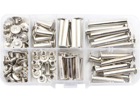 LBY 120pcs Chicago Screws Binding Screw Posts,M5 x 10/15 /20/25 /30/35mm Book Screws,Binding Barrels and Screws Assortment Kit, for Leather Saddle...