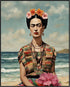 Posterizer 1 pcs- Frida Kahlo inspied art in the beach-Famous Figures Art Collection-Landscape & Nature Art- Living Room Bedroom Decor- unframed w...