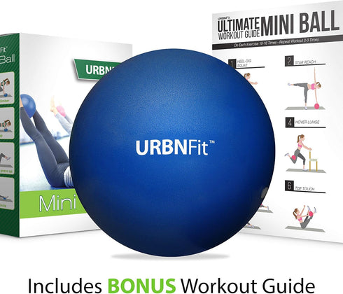 URBNFit Small Exercise Ball - 9-inch Mini Pilates Ball with Fitness Guide for Yoga, Barre, Physical Therapy, Stretching & Core Stability Workout...