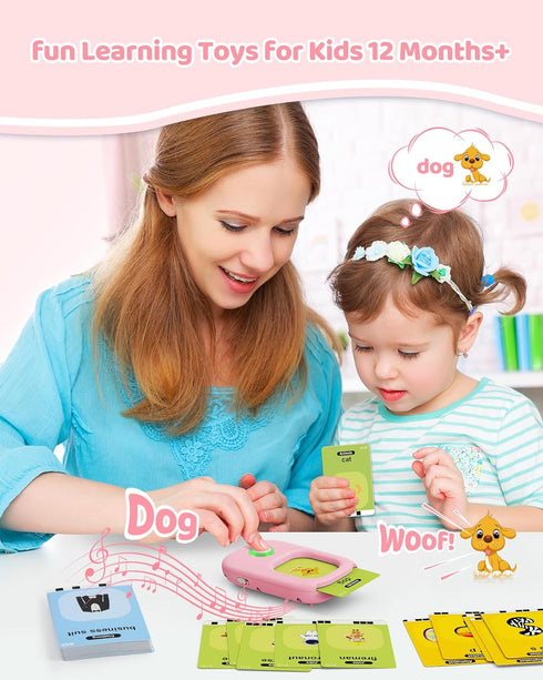 Talking Flash Cards with 448 Sight Words, Pocket Speech Therapy Toy for Toddlers, Autism Sensory Toys, Montessori Learning Educational Toys Gifts ...