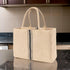 KAF Home Jute Market Tote Bag with Handles, Triple Stripe...