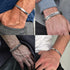 RIOSO 4Pcs Men's Cuff Bracelets Silver Cuff Bracelet Leaves Pattern Twisted Open Cuff Bracelet...