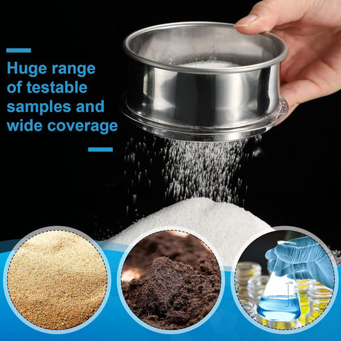 3 Pcs 304 Stainless Lab Sieves, 200 Mesh (0.074 Mm), 80 Mesh (0.18 Mm), 10 Mesh (2 Mm) Aperture Test Sieve, 4 Inch Diameter Economy Test Sieve wit...