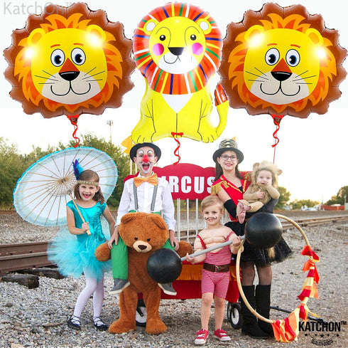 KatchOn, Lion Balloons for Birthday Party - Giant 30 Inch, Pack of 3 | Lion Foil Balloon, Lion Party Decorations | Lion Mylar Balloon, Lion Decora...