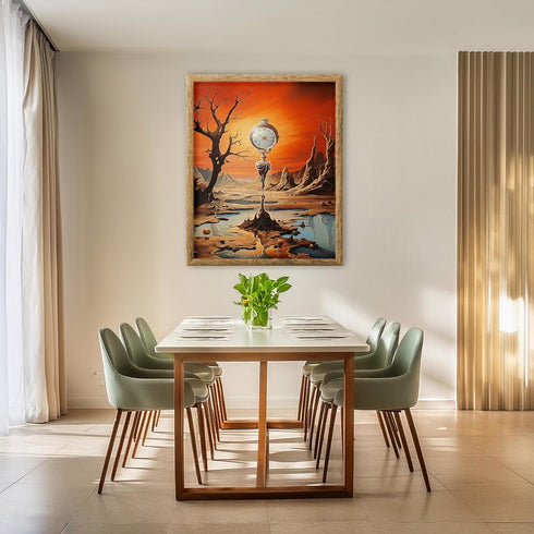 Posterizer 1 pcs-post apocalyptic future city with floating clock-Abstract & Modern Art-Fantasy & Fiction Art-Gift for Art Lovers-Decor for Home &...