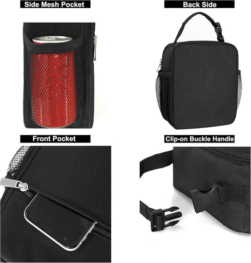 Lunch Box for Men & Women Durable Lunch Bag for Adults Reusable Small Lunchbox Black...