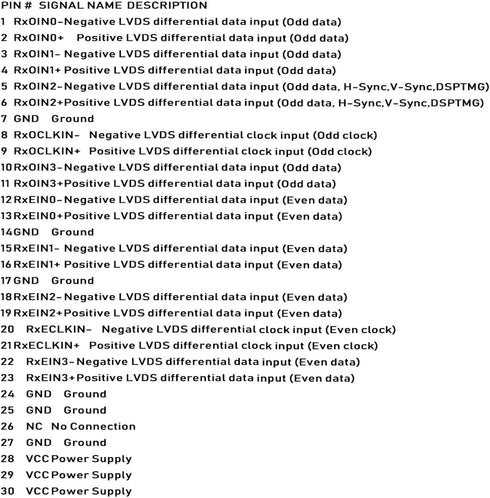ASHATA LCD Screen LVDS Cable,5PCS 30Pin LVDS Cable 2 Channel 8-Bit Support 1280x1024 fpr 17/19inch TFT LCD Panel, LCD Screen LVDS Cable Profession...