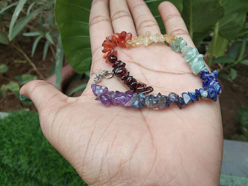 Natural Agate Stone With Seven Chakra Anklet For Chakra Baancing For Women's Accessories Healing Adjustable,multicolor...