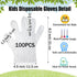 Kids Disposable Gloves - 100pcs Small Plastic Gloves PE Clear Durable Work Gloves for Cleaning Cooking Garden Craft, for 3-12 Years...
