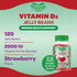 Vitamin D3 Jelly Bean Gummies for Adults, Immunity Support, 2000 IU Vitamin D, Nutritional Vegetarian Supplements, 120 Strawberry Blast Jelly Bean...
