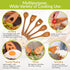 MFC 5-Piece Wooden Cooking Spoons - Kitchen Spatula Set from Natural Cherry Wood - Wooden Spoons for Cooking - Funny Utensil Set with Smiley Faces...