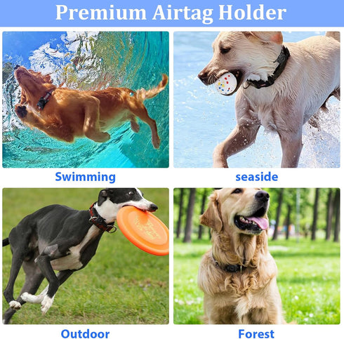 Airtag Dog Collar Holder Case 2 Pack for Apple Air Tag, IP68 Waterproof & Aviation PC Material 360° Protect Your Cat Dog GPS Tracker......