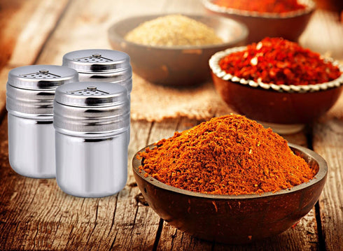 Seasoning Bottle Outgeek 3Pcs Shaker Spice Bottle Airtight Spice Shaker with Top Rotatable Seasoning Shaker Kitchen Gadget (Silver)...