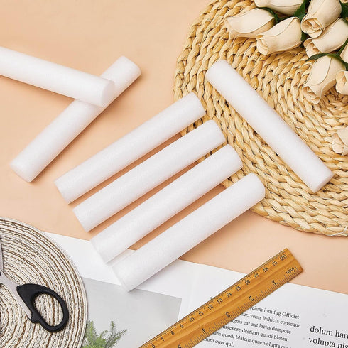Fabbay 60 Pieces 6 Inch Foam Cylinders for Crafts Foam Tubes White Foam Rods Foam Tube for Modeling, DIY Arts and Crafts Supplies...