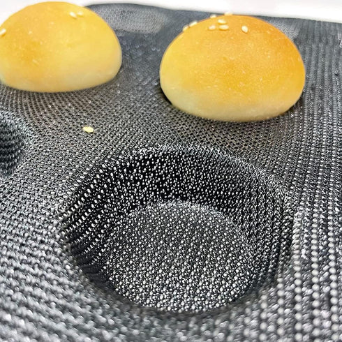 Mesh Silicone Hamburger Bun Mould, 20-Cavity Mini Hamburger Mould Silicone for Gluten-Free Hamburger Buns with Pinholes for Better Air Circulation...