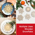Sggvecsy Unfinished Wooden Snowflakes Ornaments, 36Pcs Christmas Tree Hanging Decoration Wood Cutouts DIY Craft Snowflake Shaped Embellishments Xm...