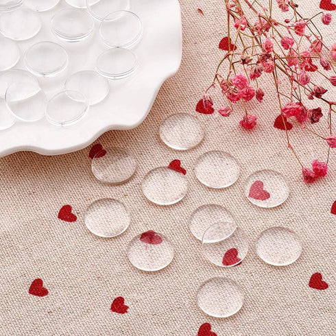 100 Pcs 20mm Clear Round Cabochons Flat Back Glass Dome Cabochons for DIY Crafts Photo Pendant Jewelry Making (20 MM)...
