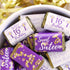 Purple and Gold Sweet 16 Birthday Party Mini Chocolate Candy Bar Wrappers - Sweet Sixteen Party Favor Stickers - 42 Stickers...