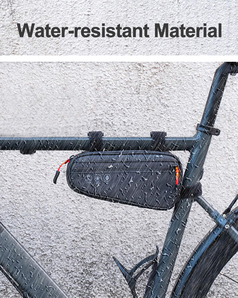 Bike Frame Bag, Water-resistant Bicycle Triangle Bag with Two Side Pockets, Top Tube Storage Pouch for Mountain Road Bike Trip, 1.2L Capacity...