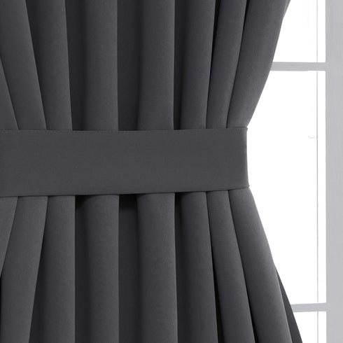 Deconovo Blackout Door Curtain – Thermal Insulated Blackout Window Cover for French & Front Doors with Adjustable Tieback, Room Darkening, Energy ...