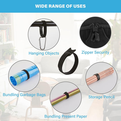 200 PCS Reusable Cable Ties with Hook and Loop, Multi-purpose Adjustable 8 Inch Cable Management Wire Ties Cable Straps for Organizing Home, Offic...
