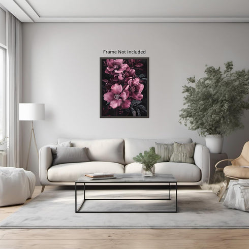 Posterizer 1 pcs-big wild flush pink flowers-Floral & Botanical Art-Abstract & Modern Art-Decor for Home & Office- UNFRAMED Wall Art...