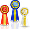 Premium Award Ribbons Blue,Red,White - 1st, 2nd, 3rd Place - 1 Set (3 Ribbons) - First Second Third Place Winner Ribbons...