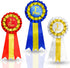 Premium Award Ribbons Blue,Red,White - 1st, 2nd, 3rd Place - 1 Set (3 Ribbons) - First Second Third Place Winner Ribbons...
