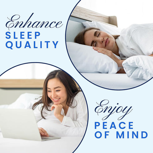 BRODER MFG. INC. - Full Size Mattress Protector, Soft and Smooth Mattress Cover, Waterprood White Fabric Bed Cover with Zipper, Machine-Washable M...